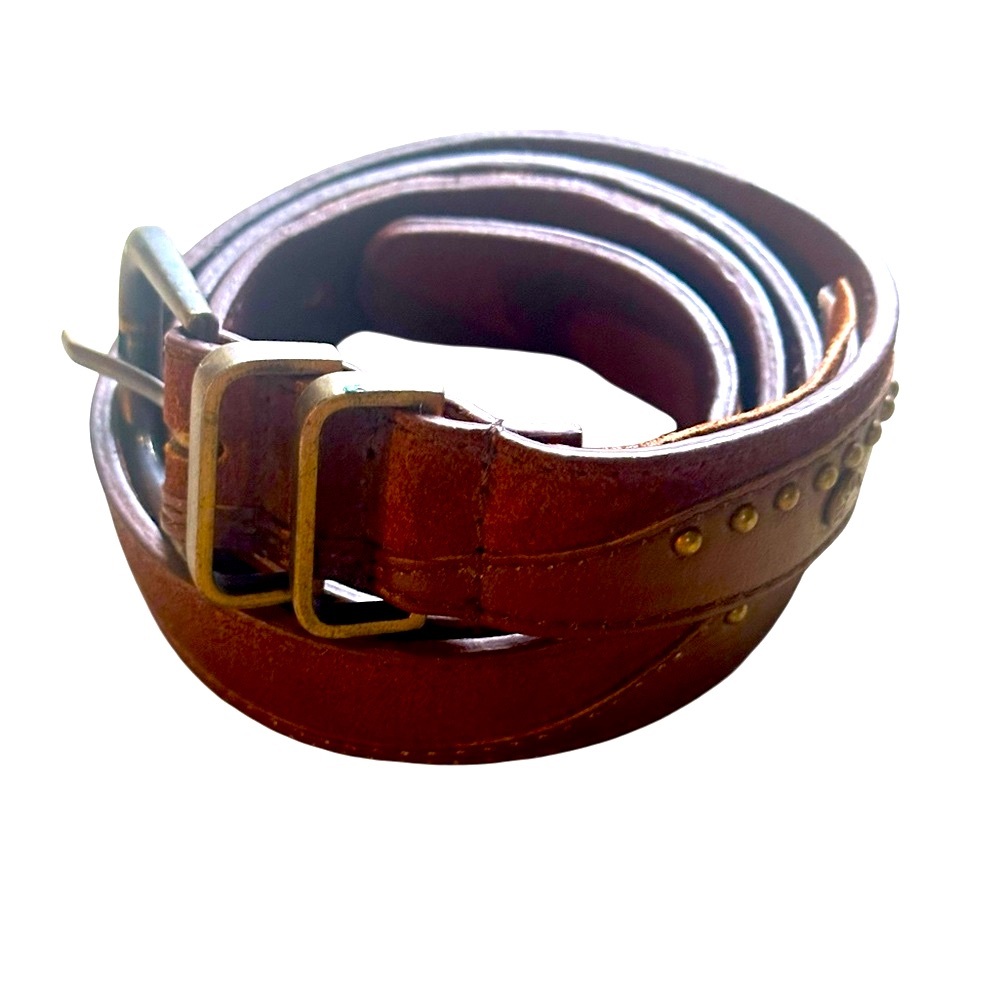 Free People Leather & Suede Belt | Flattering Grommets and Studs | Brown | M/L